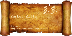 Zerbes Zilia névjegykártya