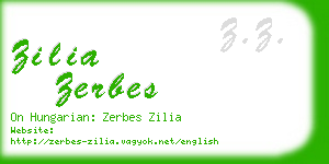 zilia zerbes business card
